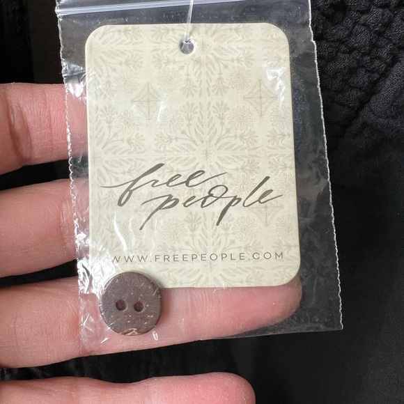 NWT FREE PEOPLE Babydoll Mini Dress For The Moment Boho Empire Waist Y2K Black M - Picture 5 of 10